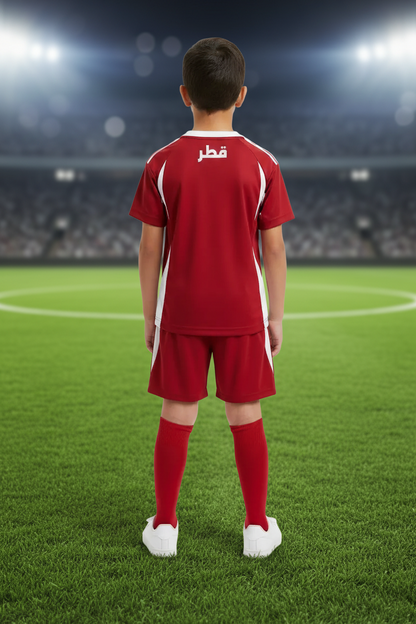 Qatar Home 2024/25 kids complete football outfit