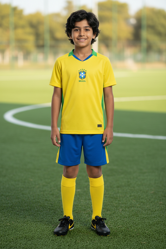 Brazil Home 2025/26 Kids Mini Kit