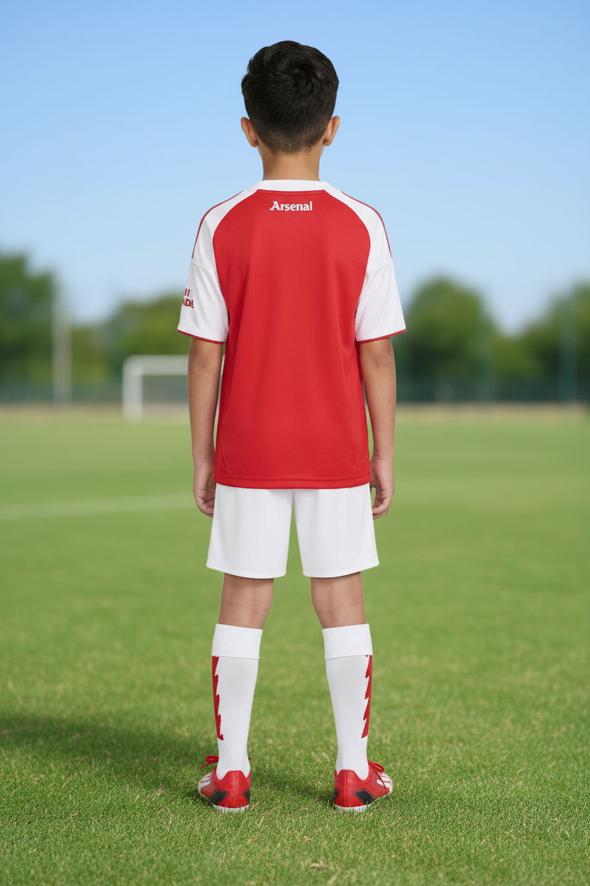 Arsenal Home 2025/26 kids jersey and shorts premium quality