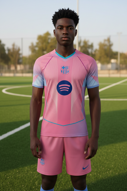 Barcelona Pink 2025/26 Shirt And Short