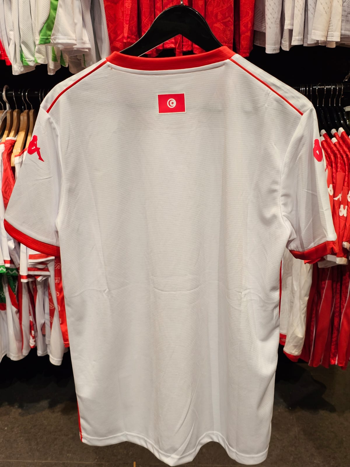 Tunisia Away 2025/26 football jersey worn by model
