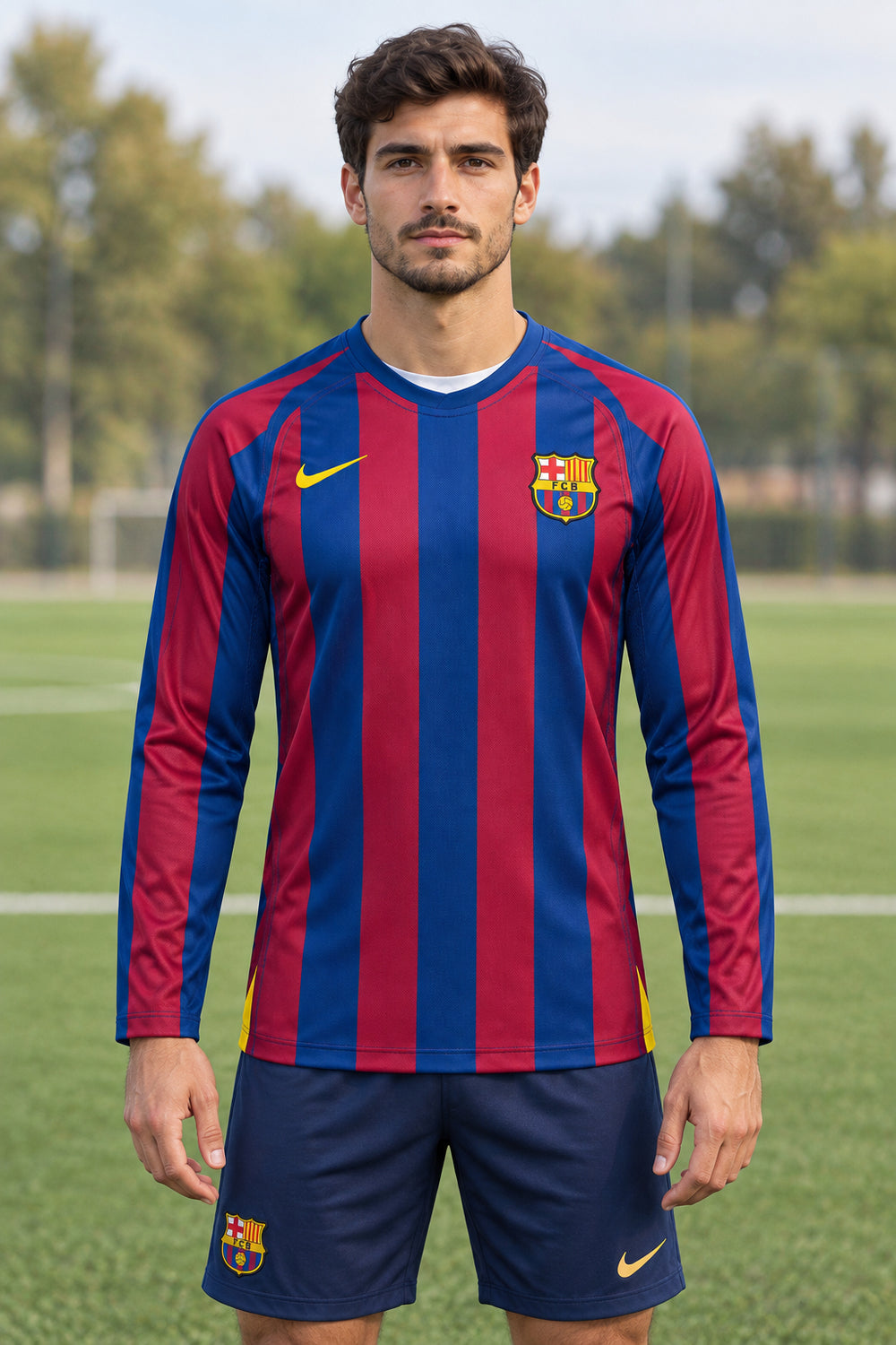 Barcelona Home 05/06 Long Sleeve Retro Jersey